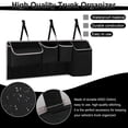 thumbnail image 4 of Organizador colgante para maletero, bolsa de asiento trasero, accesorios interiores del automóvil con 4 bolsillos y 2 bolsas de malla para comestibles, proporcionará más espacio de almacenamiento, 4 of 7