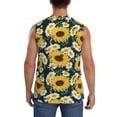 thumbnail image 4 of Goofa Sunflowers Printed Men's Sleeveless T-Shirt - Athletic Gym Workout Tank Top for Men - Moisture-Wicking, UPF 30+ Quick-Dry Muscle Tee-X-Large, 4 of 8