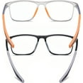 thumbnail image 3 of 2 Pack Reading Glasses for Men，Sports Style Blue Light Blocking Readers with Anti Glare Filter Lightweight Eyeglasses, 3 of 7