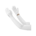 thumbnail image 2 of Spencer Women UV Long Sun Protection Gloves Touchscreen Full Finger Arm Sun Driving Gloves UPF 50+ for Outdoor Sports Cycling, White, 2 of 9