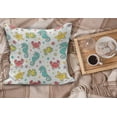 thumbnail image 2 of Cartoon Fluffy Throw Pillow Cushion Cover, Sea Creatures with Seahorse Crabs Fish Aqua Drawing Style, Decorative Square Accent Pillow Case, 26" x 26", Teal Mustard Dark Coral, by Ambesonne, 2 of 5