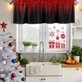 thumbnail image 5 of Dark Red Black Ombre Curtain Valances for Windows, Kitchen Valance Window Treatments Panel 2 Pack, Modern Abstract Art Striped Gradient Rod Pocket Short Curtains for Bathroom Bedroom 42 x 12 Inch, 5 of 8