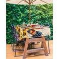 thumbnail image 3 of Fsddascl Chicken Sunflowers Outdoor Tablecloth - 52x70 Inch Rectangle Dining Table Cover, Farmhouse Vintage Map Floral Animals Waterproof Outdoor Table Cloth with Umbrella Hole & Zipper for Patio, 3 of 7