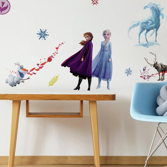 Disney RMK4075SCS Frozen II Peel and Stick Wall Decals Blue. White, Purple Girls Room Decor Stickers