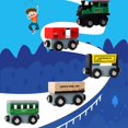 thumbnail image 3 of Juguete de tren magnético de madera que no se agrieta la deformación para niños pequeños niños niñas, 3 of 5