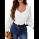 thumbnail image 3 of Camisas de Larga para Mujer, Blusas Florales de Encaje, Blusas Casuales de Punto con Escote Corazón, Blusas Elegantes Tipo Túnica XL, 3 of 7
