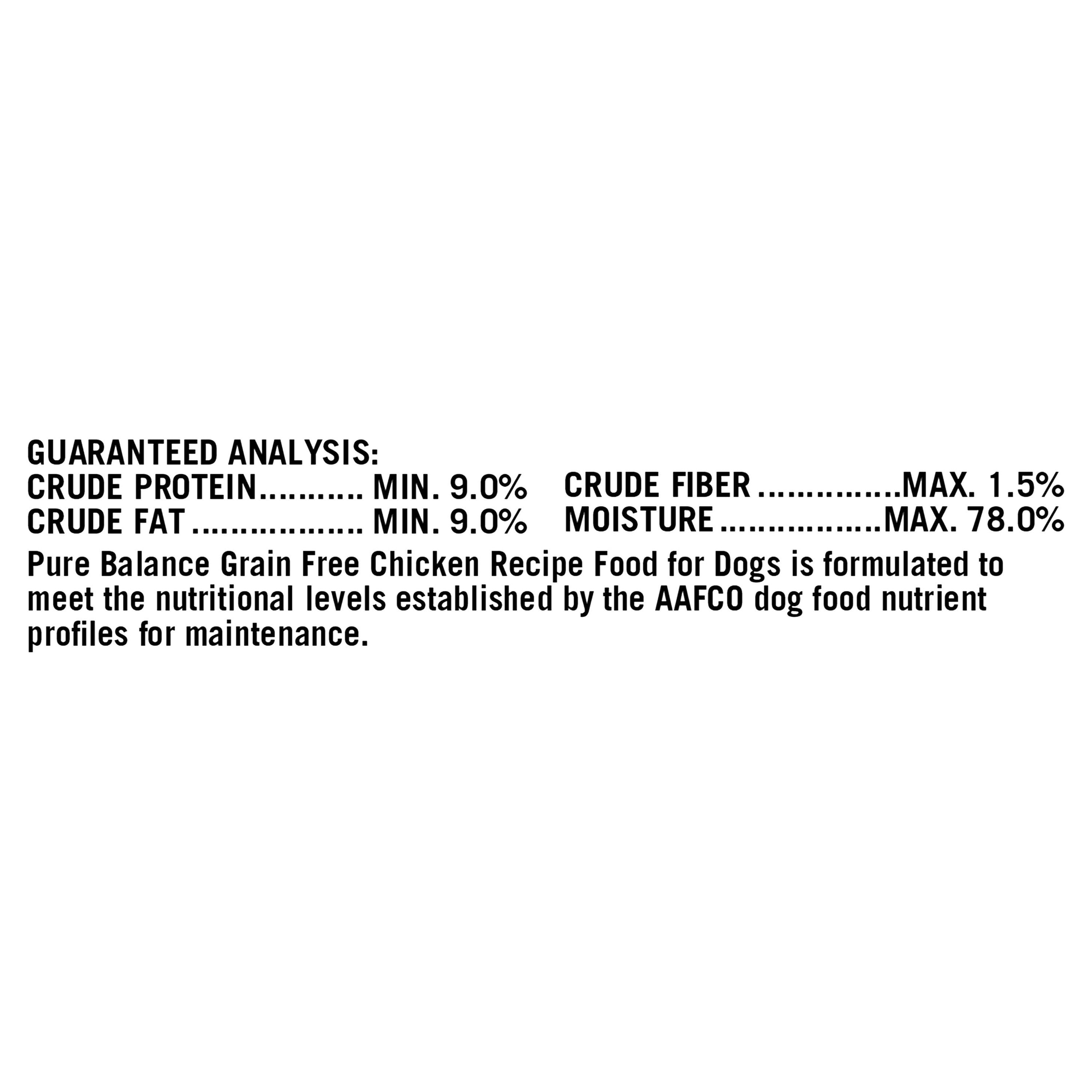 Pure Balance Grain-Free Wet Food for Adult Dogs, Chicken Recipe, 12.5 oz, 6 Pack