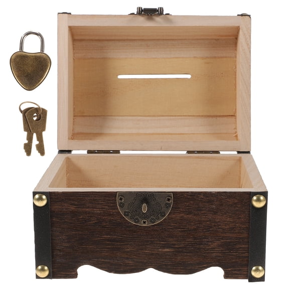 WHAMVOX  Small Wooden Piggy Bank Electronic Money Box Safe Deposit Vacation Child