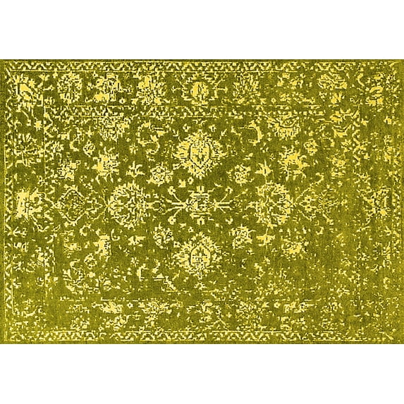 Ahgly Company Indoor Rectangle Persian Yellow Bohemian Area Rugs, 7' x 9'