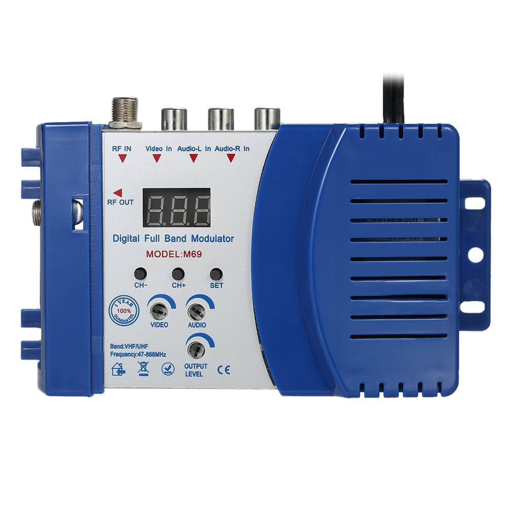 Compact RF Modulator Audio Video TV Converter RHF UHF Signal Amplifier