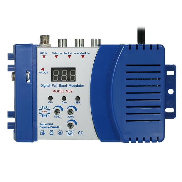 Compact RF Modulator Audio Video TV Converter RHF UHF Signal Amplifier