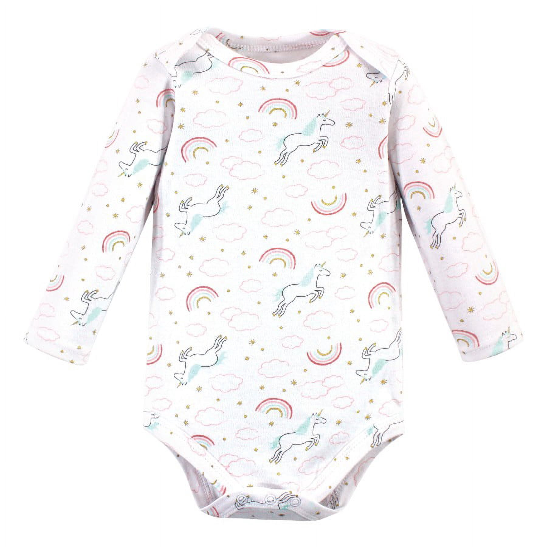 Hudson Baby Cotton Long-Sleeve Bodysuits, 3-Pack, Newborn- 24 Months