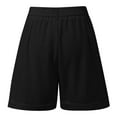 thumbnail image 6 of Athletic Shorts Women's High Waist Dress Shorts With Pleats Side Pockets Elastic Back Gym Shorts Women Black XL, 6 of 6