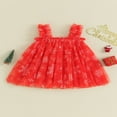thumbnail image 4 of EIMELI Robe de Noël Sans Manches en Tulle Imprimé Père Noël pour Bébé Fille, 4 of 7