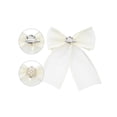 thumbnail image 3 of INSPIRE CHIC Broche de mujer Clip de malla con flores, perlas y strass en color sólido, Beige, 3 of 5