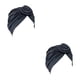 thumbnail image 2 of Sonducket Turban Knot Hijab Hat Donut Cover Solid Stretch Headscarf Caps Loss Bonnet para mujeres Accesorios de maquillaje Gris Negro 2piezas, 2 of 6