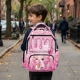 thumbnail image 4 of Aplkyhs Summer Backpack Lightweight School Bag for Age 9-12 Water Repellent Bookbag for Kids Pink Ice Cream Axolotl, 4 of 7