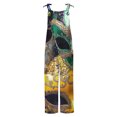thumbnail image 4 of Moxiu Women's Mardi Gras Jumpsuit Wide Leg Patchwork Sequin Graphic Overalls Plus Size Adjustable Strappy Loose Fit Rompers 2025 Multicolor,XXXL, 4 of 5