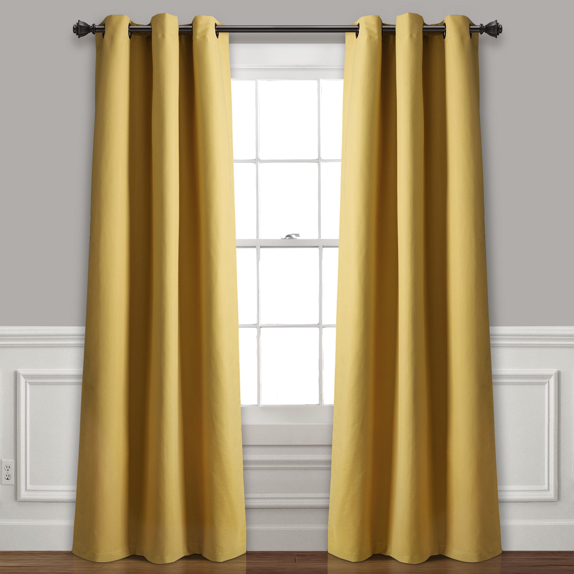 Absolute Blackout Window Curtain Panels Yellow 76x84 Set Each