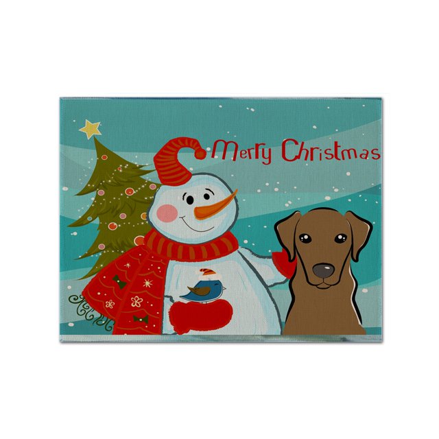 Muñeco de nieve con mantel de tela de Labrador chocolate multicolor Caroline's Treasures BB1854PLMT