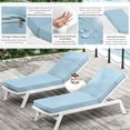 thumbnail image 4 of Pakunoda Chaise Lounge Cushions 80" x 26" x 4" Outdoor High-Density Foam Patio Furniture Lounger Replacement Cushions with Zipper Ties Water-Resistant for Pool, Sky Blue, 4 of 7