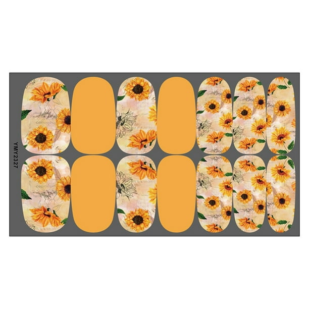 Pegatinas de Agua para Uñas Xihbxyly Forma de Girasol