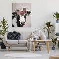 thumbnail image 2 of Floral Farm Cow Pink Blooms Animals & Insects Graphic Art Gallery Wrapped Canvas Print Wall Art, 2 of 7