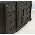 thumbnail image 3 of Farson Distressed Dark Walnut Finish Wood Dresser Mirror with Door, 3 of 7