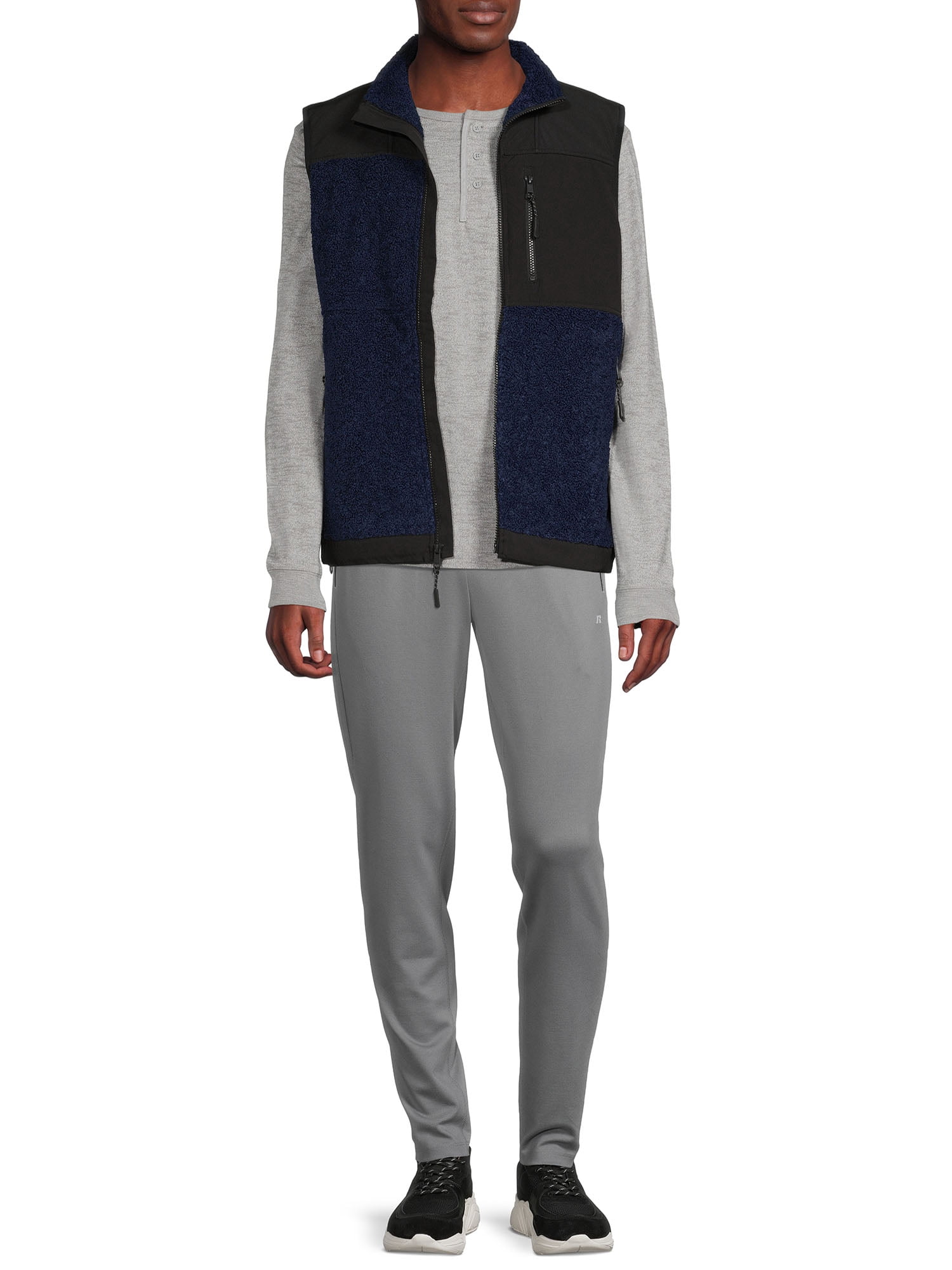 Russell Men's & Big Men's Faux Sherpa Vest, Sizes up to 3XL