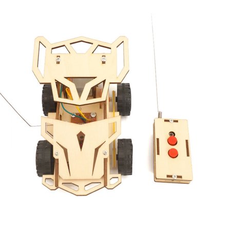 Children's Creative Model Car,Building Project Science Experiment 3D Wooden Puzzle Craft,Wireless Remote Control Electric Motor Educational Car DIY Kits Age 8-10-12-14 & School Project