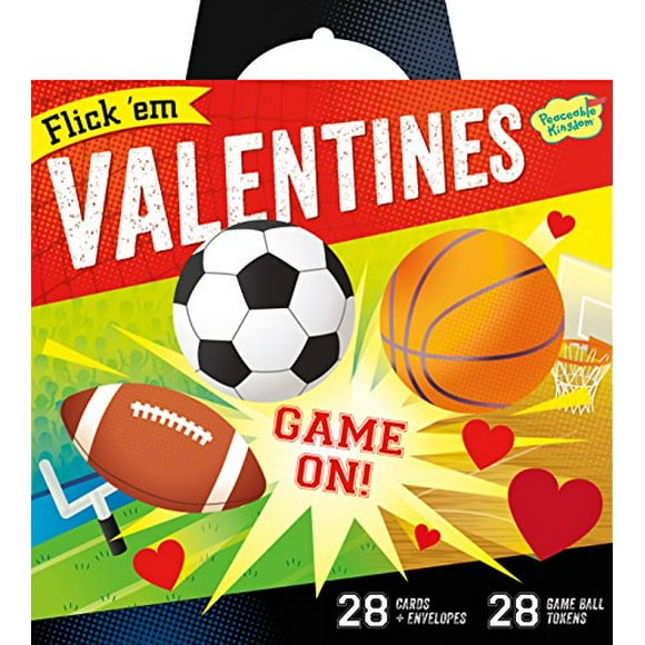 Peaceable Kingdom Jeux de Sport Flick 'Em Pack Super Saint-Valentin 28 Cartes