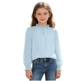 thumbnail image 1 of Crop Top Camisas de Manga Larga para las Mujeres Color Sólido Fleece Elástico de Manga Larga Puño Plegado Cuello Dulce Y Adorable Camisas de Niños para Niños Camisas de Manga Larga para Niños, 1 of 6