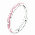 thumbnail image 3 of 925 Sterling Silver Stackable Expressions Pink Enamel Ring Size: 7; for Adults and Teens; for Women and Men, 3 of 5