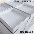 thumbnail image 2 of 100 Boxes - Made in USA - Clear Top Jewelry Boxes with White Swirl Embossed Base Gift Case Cotton-Filled - 3-1/2" x 3-1/2" x 7/8" White Swirl Embossed - Gift Giving Keepsake Box & Jewelry Storage, 2 of 5