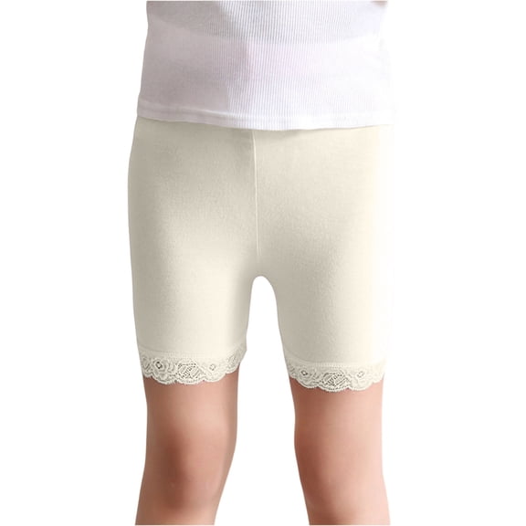 HAJWOH Girls Summer Slip Shorts for Under Dresses, Pettipant Slip, Anti-Static Undershorts with Lace Trim