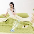 thumbnail image 6 of Summer Cool Quilt - Washable Simple Ice Silk Quilt - Hot Sleeper Breathable Air Conditioning Blanket for Sleeping Lightweight, Comfortable(79"×59",Green), 6 of 8