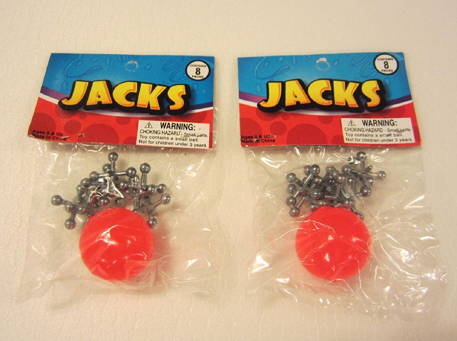 50 SETS OF METAL STEEL JACKS  AND SUPER RED RUBBER BALL GAME  CLASSIC KIDS TOY 