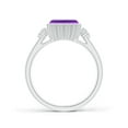 thumbnail image 2 of ANGARA Natural 1.5 Ct. Amethyst with Diamond Classic Ring in 14K White Gold for Women (Ring Size: 3.5), 2 of 10