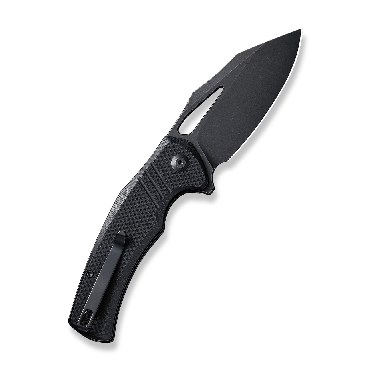 CIVIVI BullTusk Pocket Knife for Camping Fishing Hunting, Folding Knife with Flipper, 3.48" Curved 14C28N Blade Coarse G10 Handle, Cool Pocket Knife for Men Women Gift C23017-1