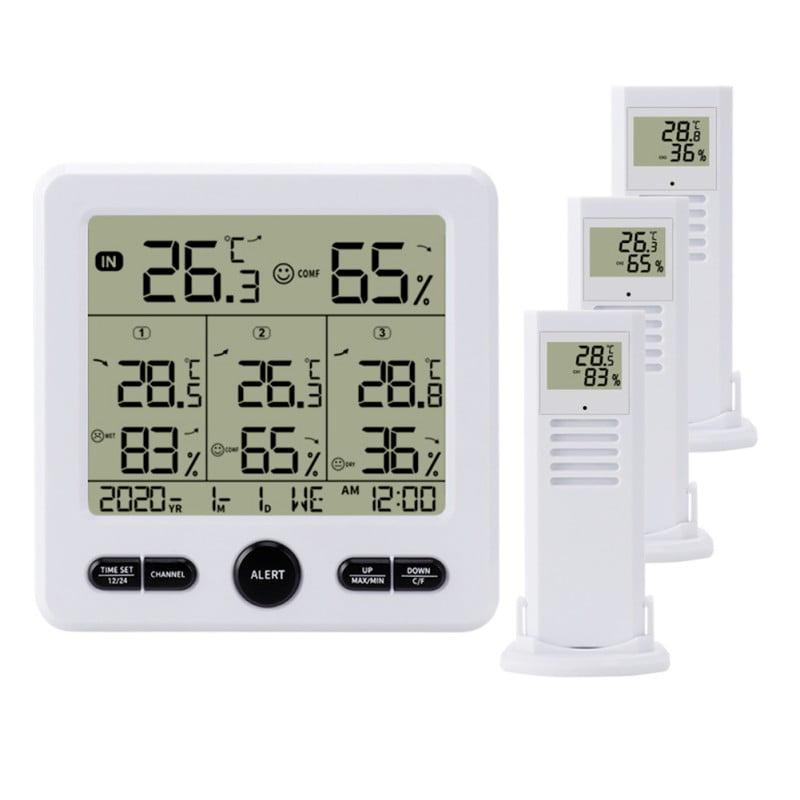 Digital Wireless Hygrometer Thermometer Weather Station Data Logging 8 Sensors 