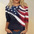 thumbnail image 2 of Wxolcjlv Womens USA 250th Anniversary T-Shirt America Flag Star Stripe Graphic 4th of July Tshirt 3/4 Sleeve Patriotic Shirt, 2 of 5
