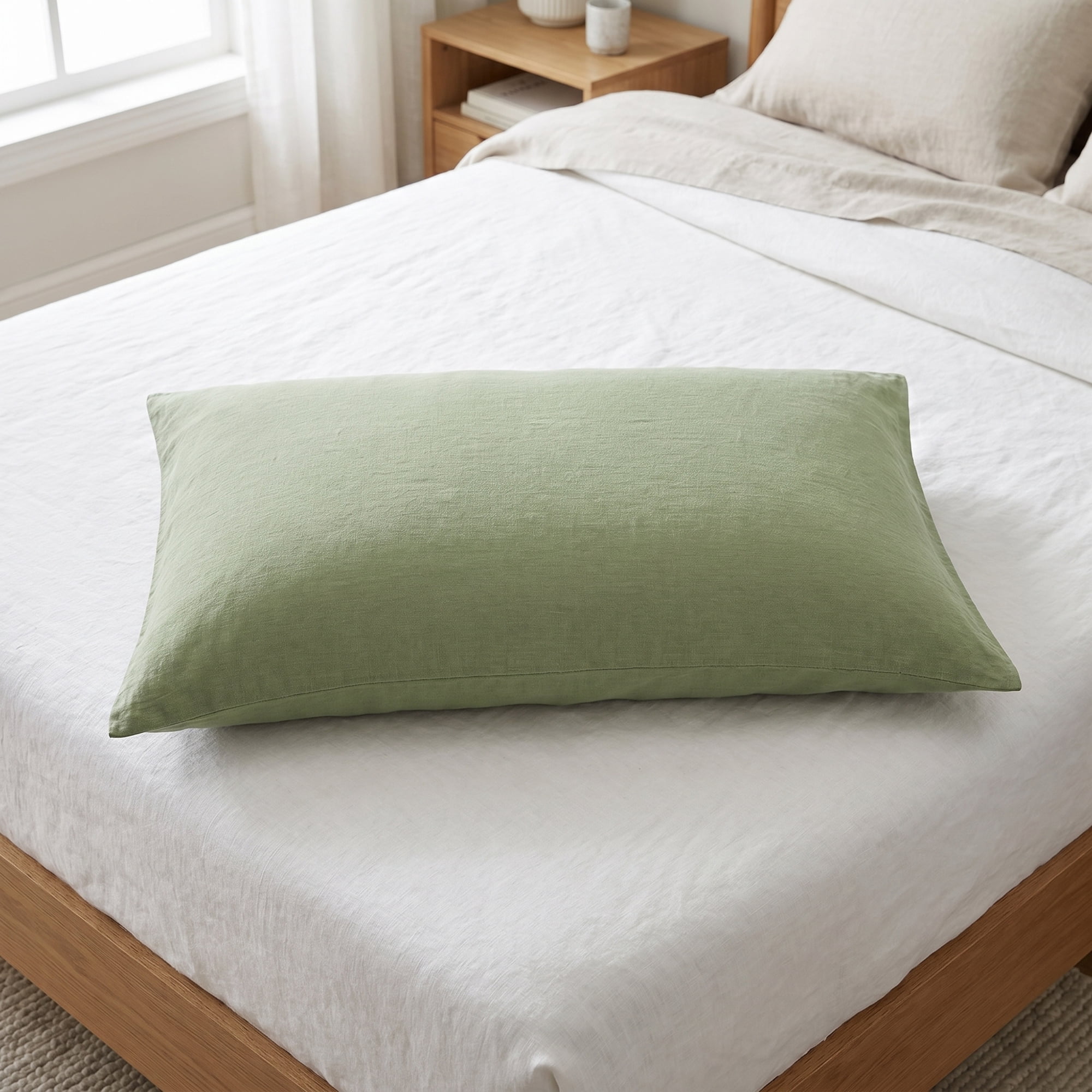 Unique Bargains 2 Pack Cotton Pillowcase Envelope Closure Bedding Light yellow - Green