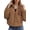 Coffee, variant on Women's Full Zip Fleece Jacket Winter, Long Sleeve Polar Fleece Coat Stand Collar with Hand Warmer Pockets, Midweight Cold Weather Layering Jacket S-2XL