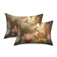 thumbnail image 2 of Dailycode Satin Pillow Case Standard Silk Pillow Cover for Hair and Skin Envelope Closure Fairy Flying over Flowers 20"x26", 2 of 9