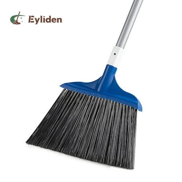 Eyliden Heavy-Duty Stiff Bristle Broom, Outdoor Commercial, Perfect for Courtyard Garage Lobby Mall Market Floor, 54.3 in, Blue