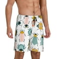 thumbnail image 2 of Pofeuu Colorful Insects Print Men's Soft Woven Elastic Waistband Sleep Pajama Short-X-Large, 2 of 6