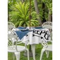 thumbnail image 3 of Outdoor Tablecloth with Umbrella Hole for Patio/Picnic/Party/Camping, Laundry Waterproof Table Cloth Round Cover Washable, Black Words Funny Wash Dry Fold Minimalist (Dia 54"), 3 of 8