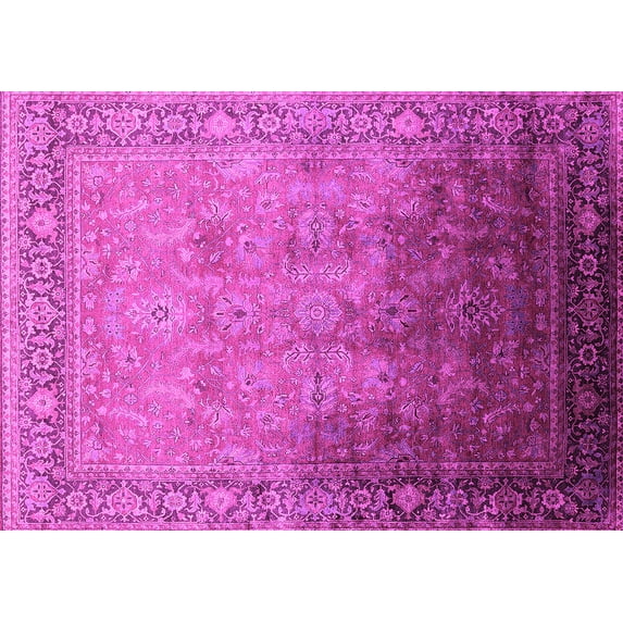 Ahgly Company Indoor Rectangle Oriental Pink Industrial Area Rugs, 8' x 10'