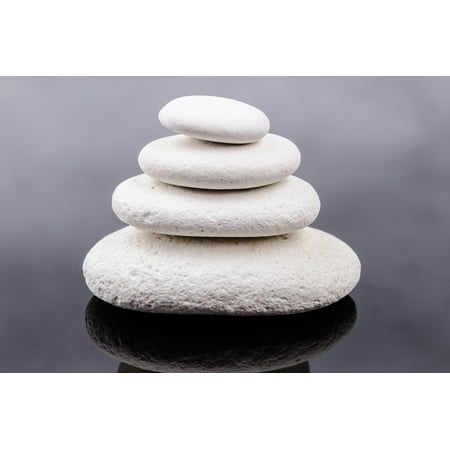 - Peel-n-Stick Poster of Close-up Spa Alternative Rock Zen White Stone Poster 24x16 Adhesive Sticker Poster Print