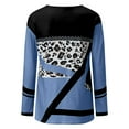 thumbnail image 4 of Womens Long Sleeve T Shirts Tops Fashion Casual Crewneck Leopard Print Flannel Brushed Fall Clothes for Women Tees Blouses Blue M, 4 of 6